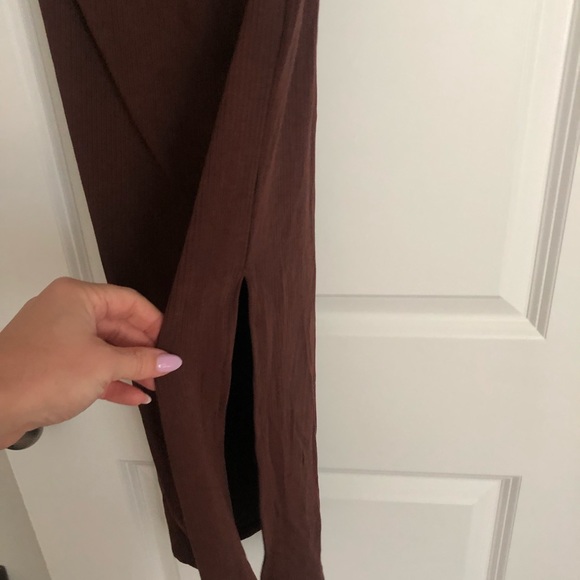 Mocha rubbed halter cutout dress - Picture 8 of 9